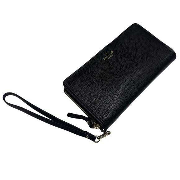 Kate Spade Brigitta Mulberry Street Large Wallet Wristlet Black Leather NWT & Bo - Picture 11 of 16